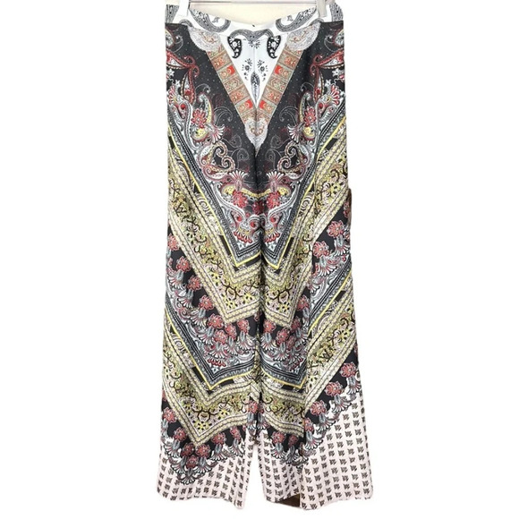 ALICE + OLIVIA Elinor Paisley Print Bohemian Wide Leg High Waist Palazzo Pants 6 - Picture 1 of 16